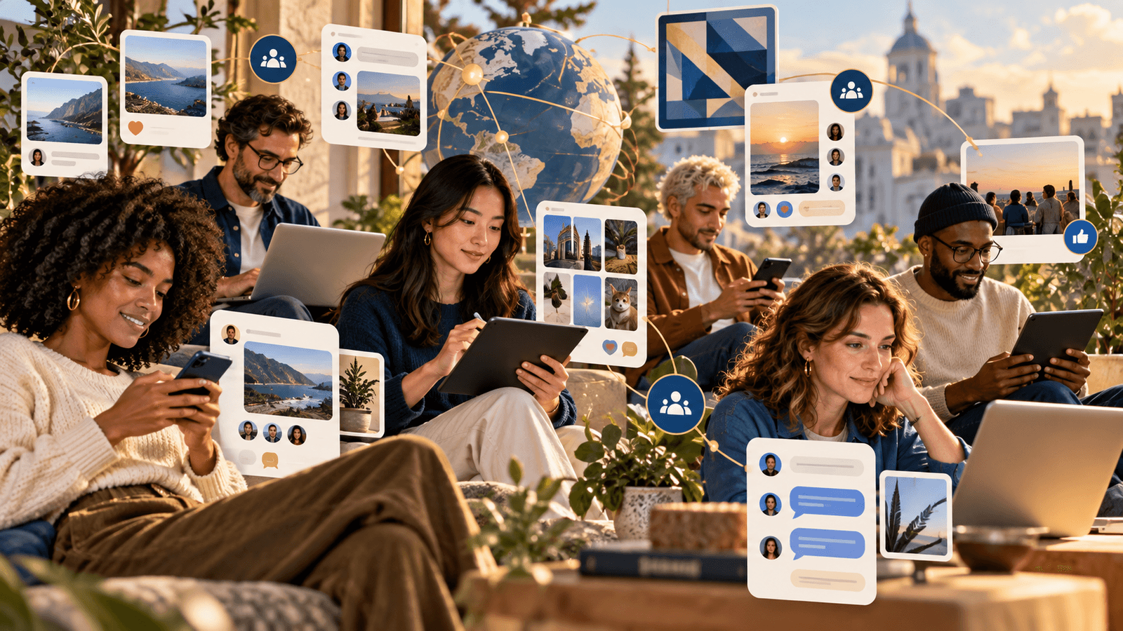 Black community members and a broader blended audience connecting across several digital social spaces and devices.