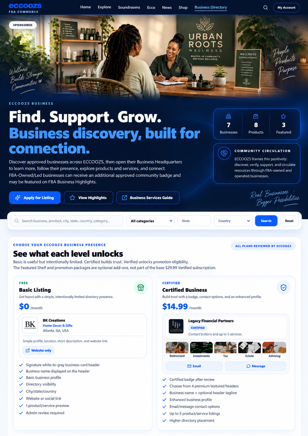 ECCOOZS Business Directory